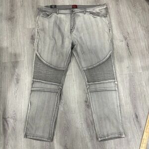 Truth Substance Common Sense Moto Jeans Men's 46x30 Gray Stretch Biker NWT